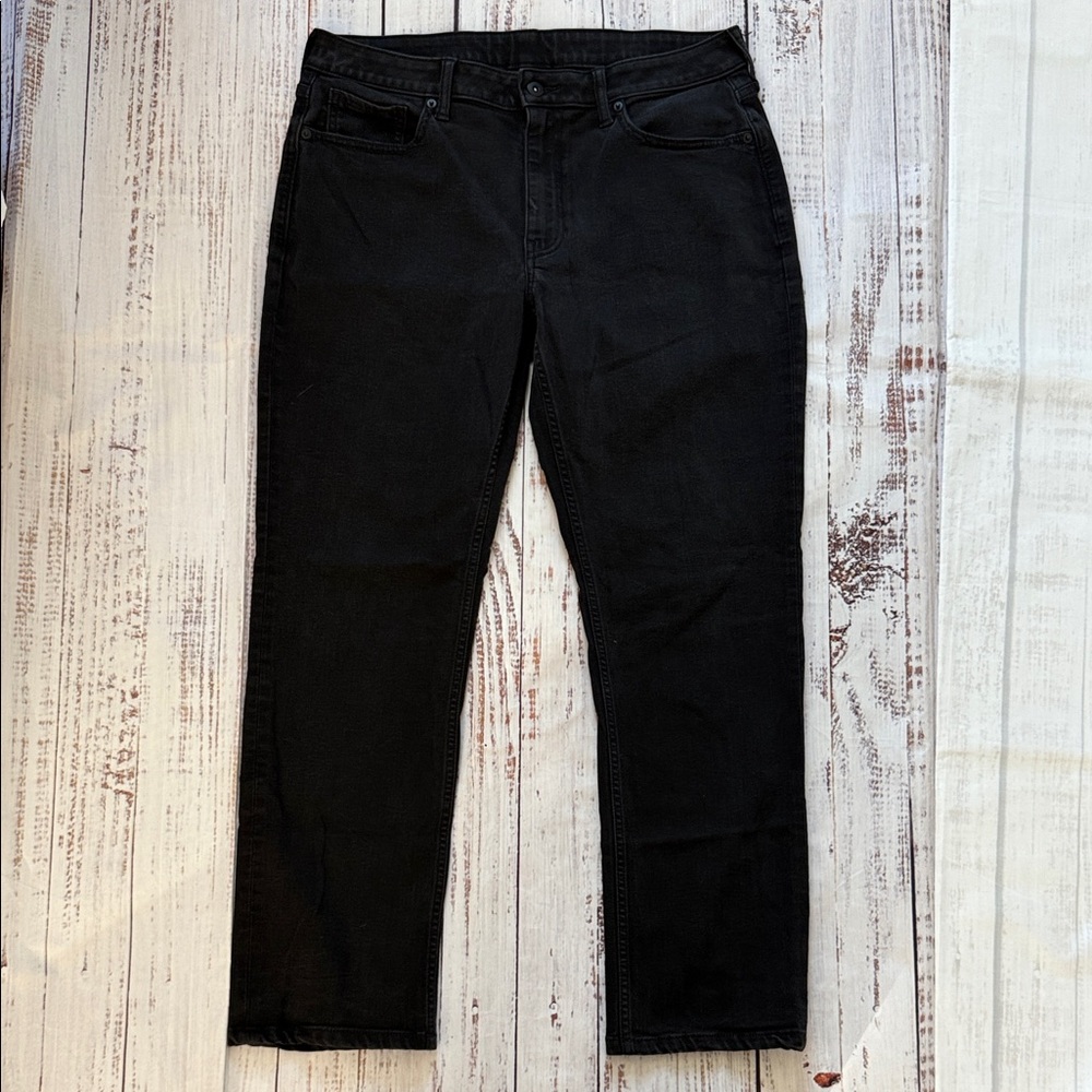 True Classic Premium Black Straight Denim Jeans 33